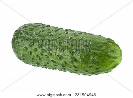 Сucumber Vegetable Closeup Isolated On White Background