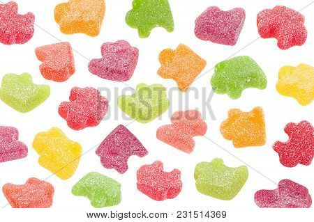 Marmalade Jelly Candy As Pazzles Shape Isolated On White
