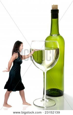 Frau mit Wein