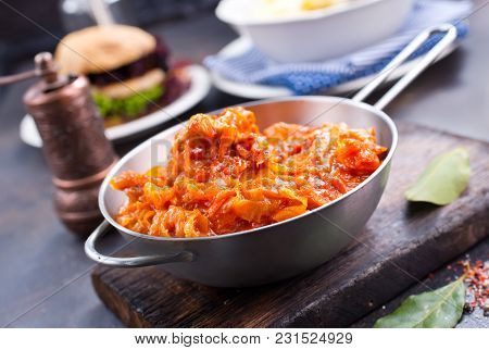 Fried Cabbage And Mashed Potato