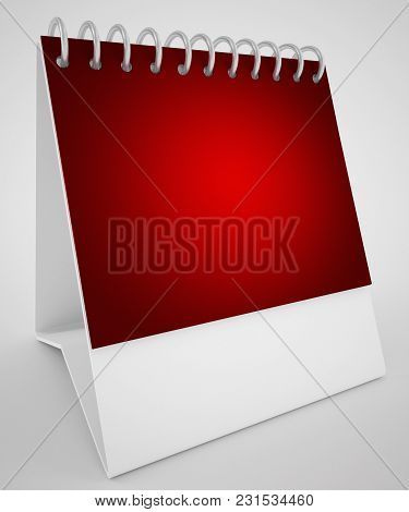Blank Red Calender And Empty Background Easy To Use