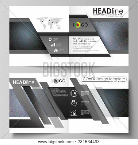 Business Templates For Square Design Bi Fold Brochure, Magazine, Flyer, Booklet Or Annual Report. Le