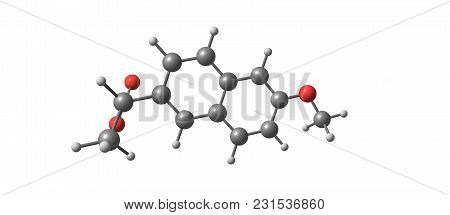 Naproxen Structure Isolated On White Background