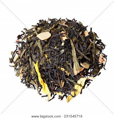 Autumn Extravaganza Tea. Mix Of Ceylon Black Tea, Sencha, Sunflower, Rose, Almond Flakes