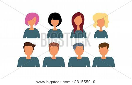 Group Of Working People Diversity, Diverse Business Men And Women Avatar Icons. Vector Illustration.