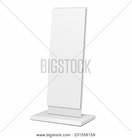Outdoor Advertising Stand Banner Shield Display, Advertising. Illustration Isolated On White Backgro