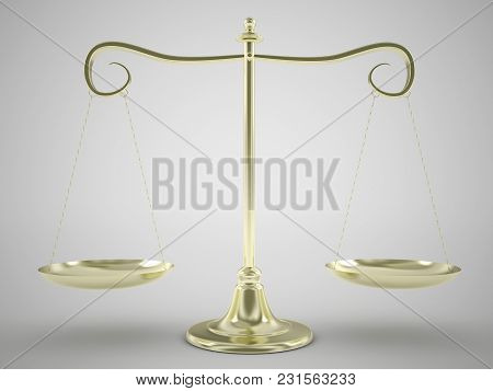 Gold Scales Illustration 3d High Quality Rendering