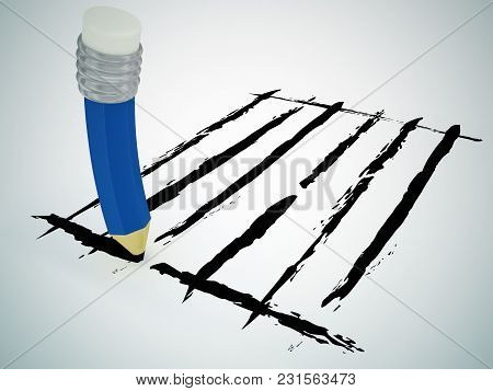Journalist And Jail Concept 3d High Quality Rendering