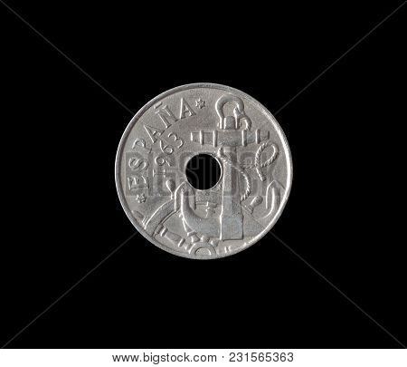 Obverse Of 10 Centimos Coin Made By Spain In 1963