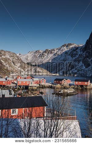 Lofoten Islands, Norway Fishing Town Historic On The Water
