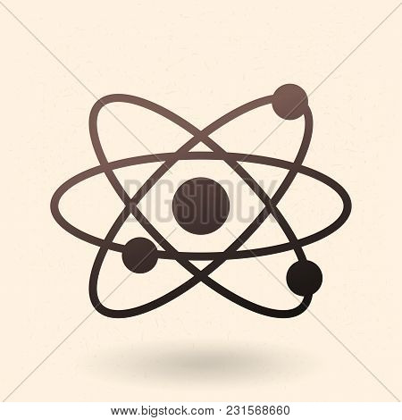 Vector Black Silhouette Atom Icon