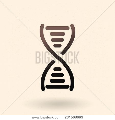 Vector Black Dna Icon. Deoxyribonucleic Acid Symbol