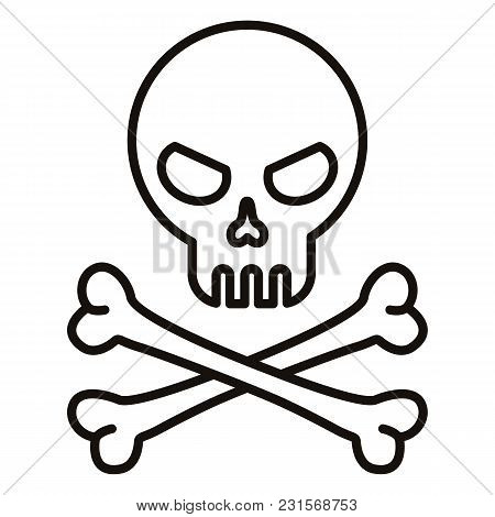 Vector Icon - Skull With Crossed Bones. Pirates Symbol.