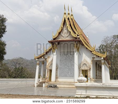 Kanchanaburi,thailand- February 19,2018: Temple Wat Trai Rattanaram