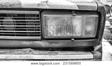 An Old Rusty Soviet Car.