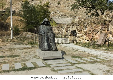 Armenia. The Monastery Complex Goshavank. Monument To The Founder Of The Monastery Mkhitar Gosh