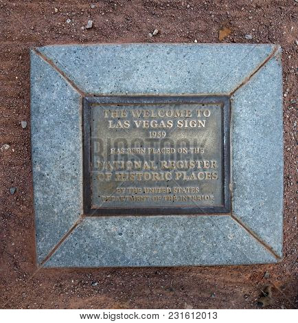 World Famous Las Vegas Welcome Sign Brass Dedication Placard 