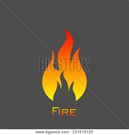 Fire Logo, Flames Logo, Vector Illustrations, Isolated On Black Background.
