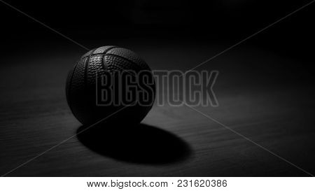 Sport Ball In Low Light And Black And White