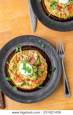 Tostada Stack Meal From Above.