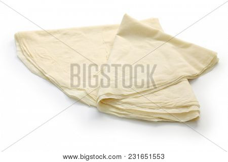 yufka is Turkish huge circular thin flatbread sheets, ingredients for making borek.