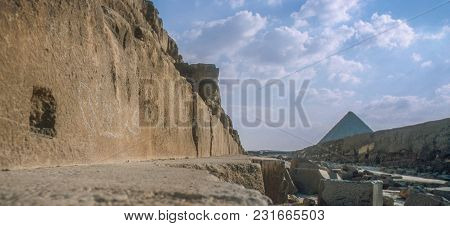 Exterior Of The Great Pyramids Of Giza, Near Cairo In Egypt, Late 2003.