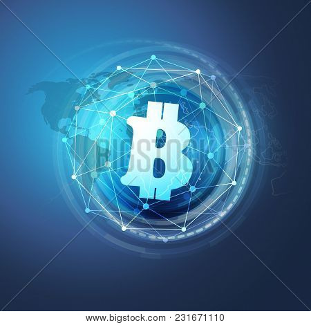 Networks - Business And Global Financial Connections, Cryptocurrency, Bitcoin Trading, Online Bankin