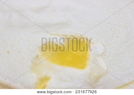 Manna Porridge In A Plate With Butter In The Form Of Heart