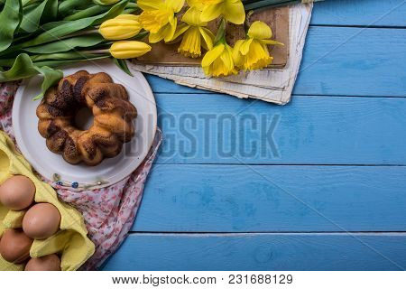 Easter Background With Pound Cake