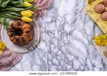 Easter Background With Pound Cake