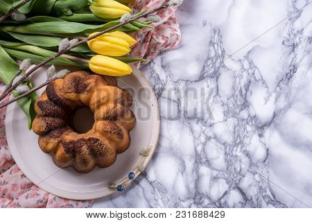 Easter Background With Pound Cake