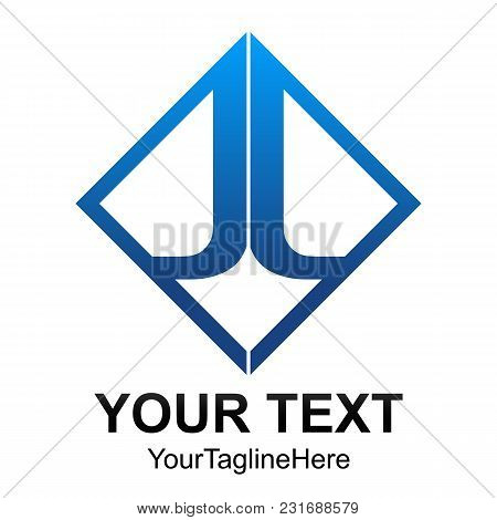 Initial Letter Jl Logo Template Colored Blue Square Design For Business And Company Identity