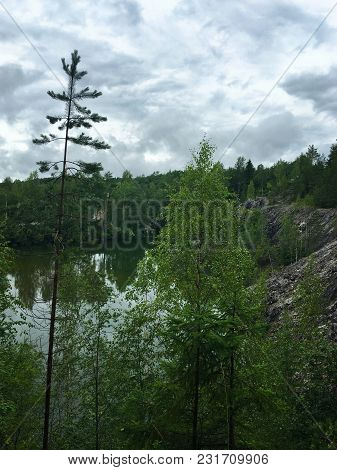 Marble Canyon In Karelia, A Lake In The Middle Of Marble Mountains, Picturesque Places Of Karelia