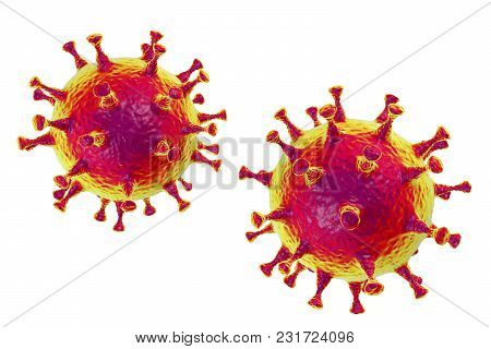 Mers Virus, Meadle-east Respiratory Syndrome Coronovirus, 3d Illustration