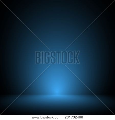 Empty Blue Studio Room, Used As Background For Display Your Products - Vector.