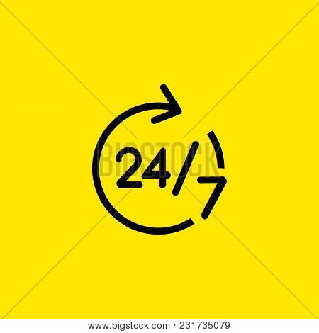 Line Icon Of All-day Shop. Supermarket, Filling Station, Motel. Symbols Concept. Can Be Used For Sig