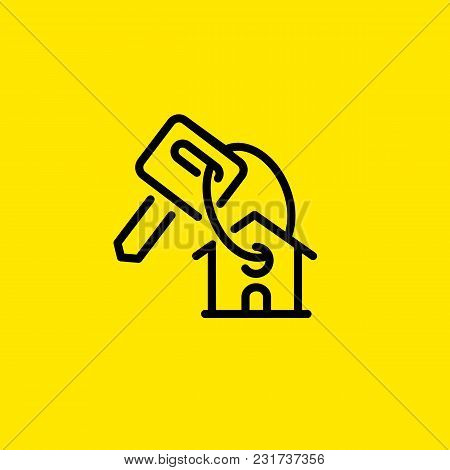 Icon Of House Keys. Mortgage, Rent, Building.buying House Concept. Can Be Used For Topics Like Inves