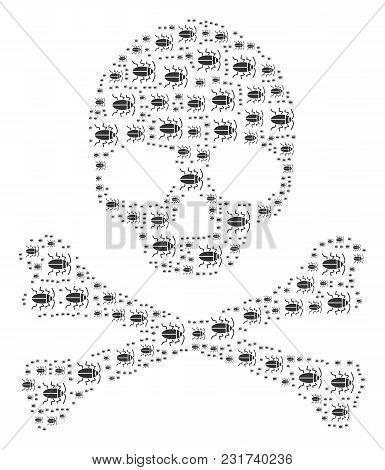 Death Concept Organized Of Cucaracha Icons. Vector Cucaracha Pictograms Are Organized Into Conceptua