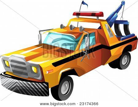 Camion de remorquage de dessin animé