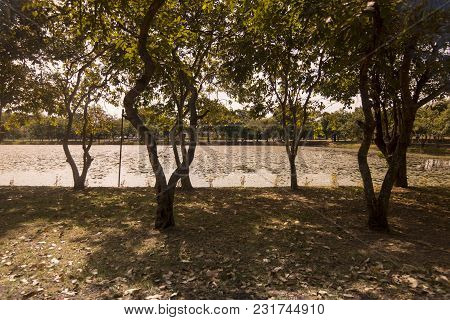 The Pool At The Khmer Ruin Of Tha Nang Sa Phom Near The Town Of Phimai In The Provinz Nakhon Ratchas