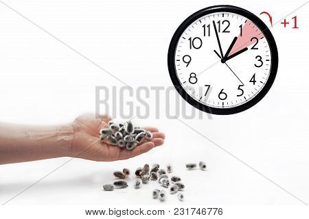 Daylight Saving Time. Dst. Wall Clock Going To Winter Time.