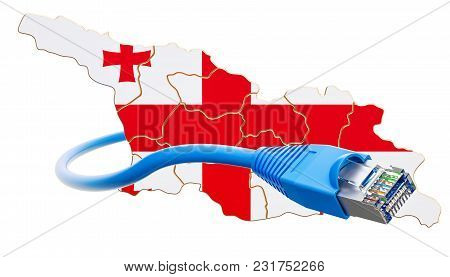 Internet Connection In Georgia Concept. 3d Rendering Isolated On White Background