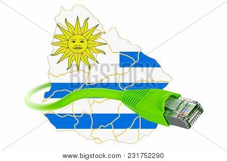Internet Connection In Uruguay Concept. 3d Rendering Isolated On White Background