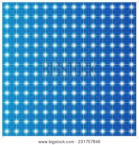 Blue Solar Cell Pattern Background, Vector Illustration