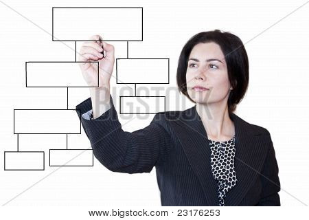 Tableau de dessin de femme d'affaires