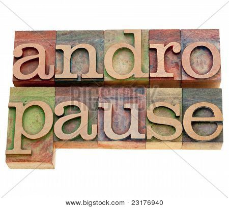 Andropause slovo v knihtisk typu