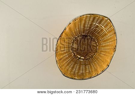 Close-up Of Vimini Bamboo Box Container Object On A White Background