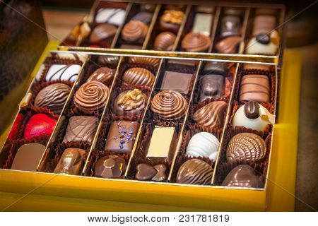 Close up of chocolate box