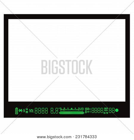 Focusing Screen Or Viewfinder Of Dslr Camera. Vector Stock Illustration.