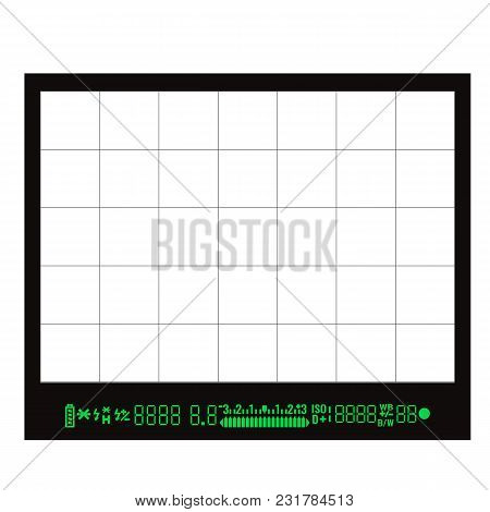 Focusing Screen Or Viewfinder Of Dslr Camera. Vector Stock Illustration.